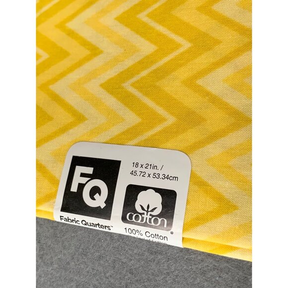 Yellow Chevron Fabric Quarter Cotton 18x21 Sewing Quilting Crafts - Picture 2 of 4
